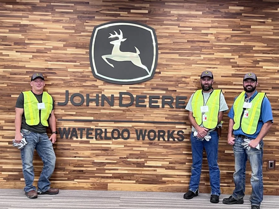 Gold Key visitors at the John Deere Waterloo Works entrance