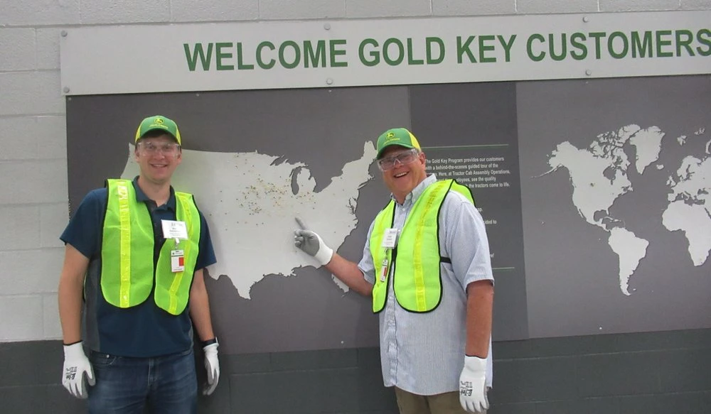 Welcome Gold Key Customers — Dennis Carnahan and son Ben at John Deere Waterloo Works