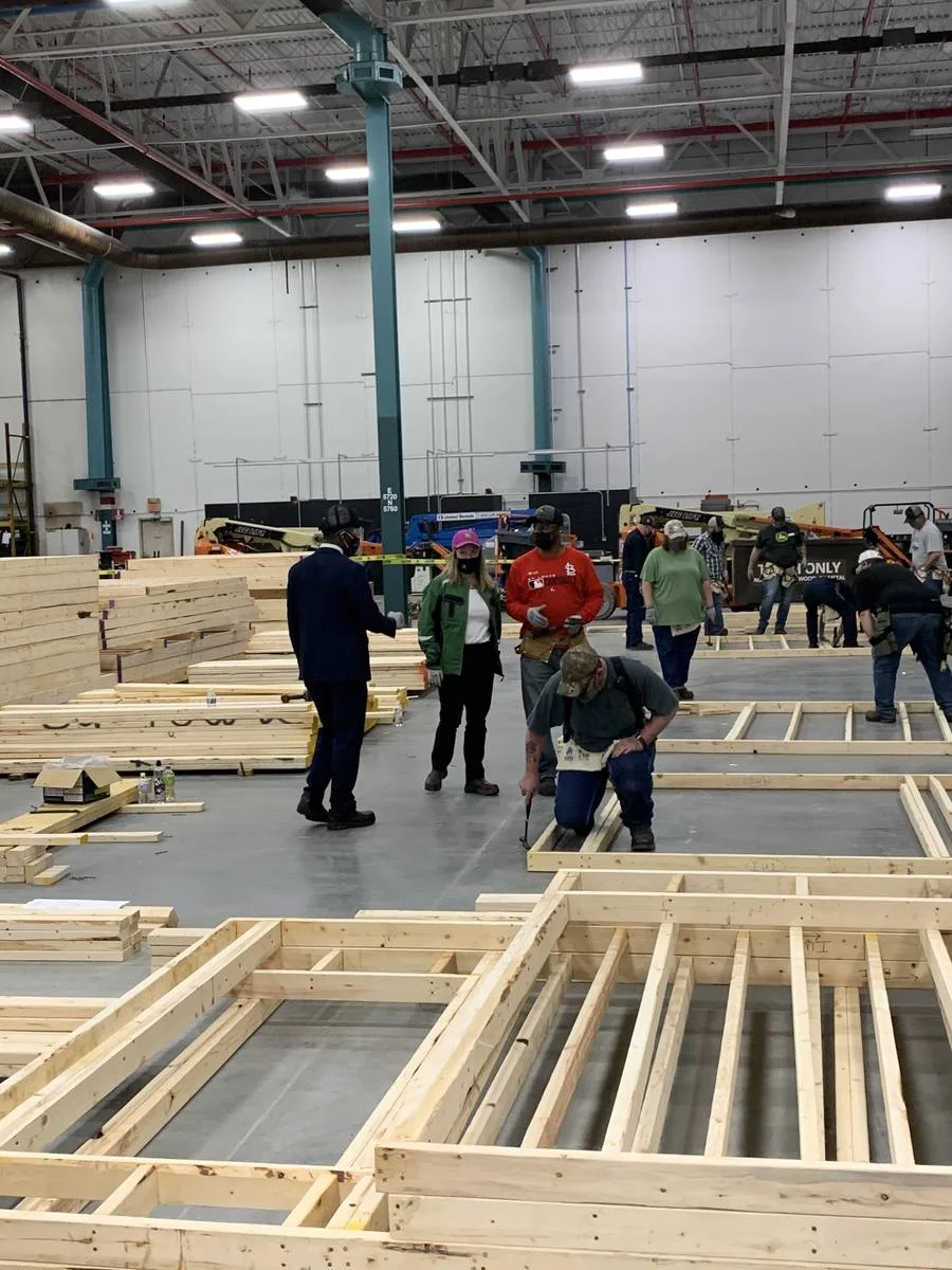John Deere team members at onsite Habitat build